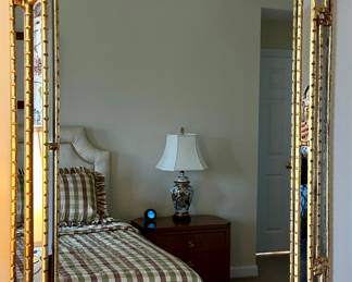 Beveled Mirror with Gold Trim