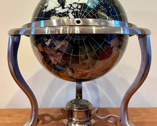 World Globe with Inlay Stones