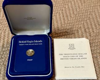 British Virgin Islands Twenty Five Dollar Gold Coin