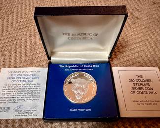 The 250 Colonies Sterling Silver Coin of Costa Rica 