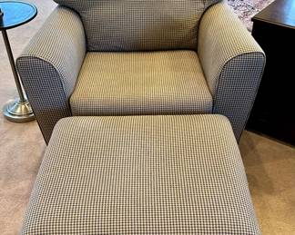 Checkered Armchair & Ottoman