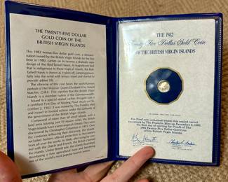 1982 Twenty-Five Dollar Gold Coin of the British Virgin Islands