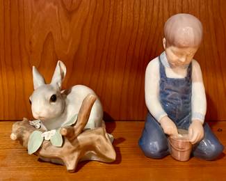 Lladro Bunny & Royal Copenhagen Figurine