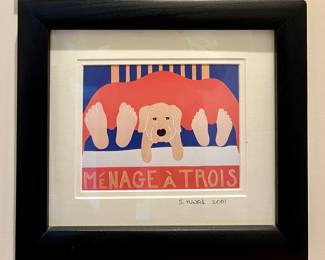 "Menage A Trois," Print Signed Stephen Huneck 
