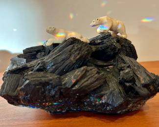 Polar Bear Figurines on Quartz