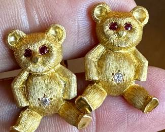 18K Bear Cufflinks
