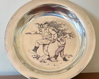 Franklin Mint Sterling Silver Norman Rockwell Plate