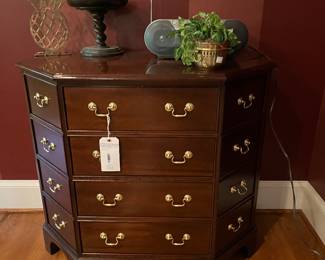 Mahogany Bachelors Chest with Canted Sides