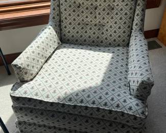 Vintage accent chair with ottoman