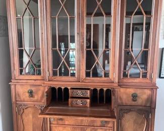 Vintage breakfront with desk