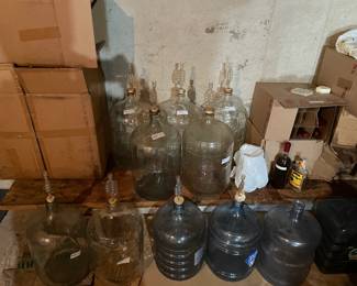 Glass Carboys- used for wine/beer making