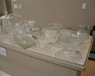 35. Group Glass Dishes and Table Top Objects