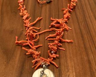 Coral branch necklace