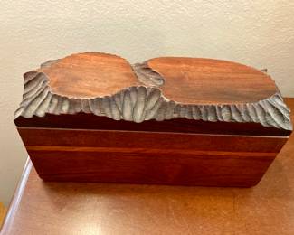 Edmund Spiro carved wood box