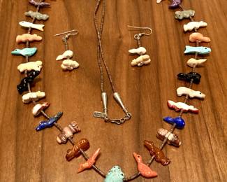 Peter & Dinah Gasper Zuni necklace & earrings