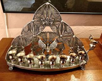 Sterling filigree menorah