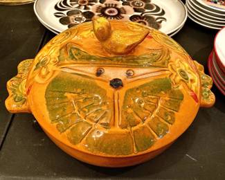 Rare 1971 Pacific Stoneware cat dish