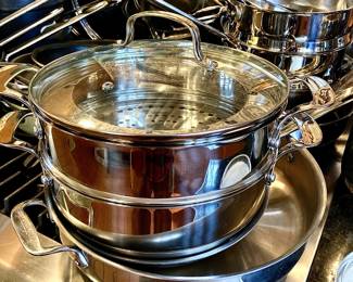 Many All-Clad cookware pieces