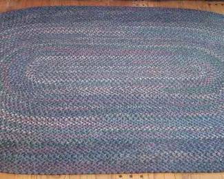  007 1 Large Braided Blue Rug 97 Inches X 61 Inches