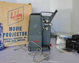 Wesson 35mm Film Camera And Mansfield Holiday 8mm Projector