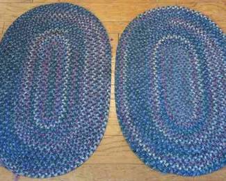 2 Braided Blue Rugs 36 Inches X 25 Inches
