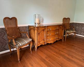Karges buffet and Drexel armchairs