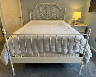 Metal headboard and frame; for full-size/double mattress