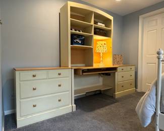 Ethan Allan chest of drawers and bookcase desk