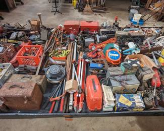 extension cords, survey equipment, electric tools, hand tools...