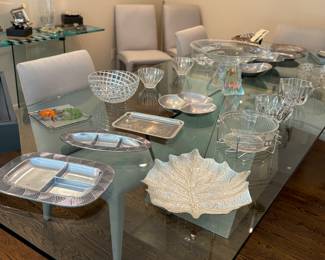 Quality selection of crystal and serving trays
