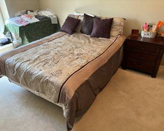 Full size bed with nice mattress, night stand 