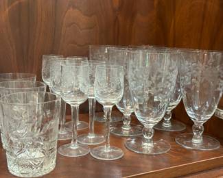 Crystal glassware, goblets