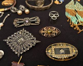 Jewelry, sterling, pins, earrings