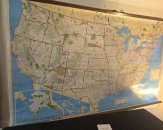 UNITED STATES MAP 45X66 HUGE 