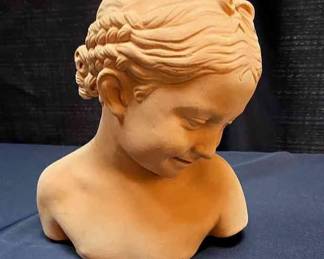 005 TERRACOTTA BUST OF YOUNG GIRL