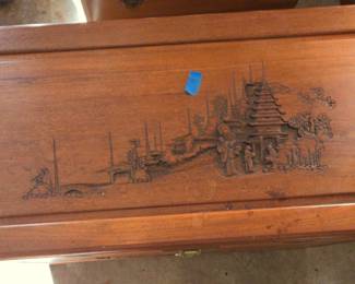 ASIAN MID CENTURY CARVED CHEST