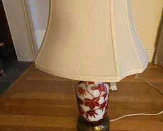 ORANGE RAISED FLORAL LAMP