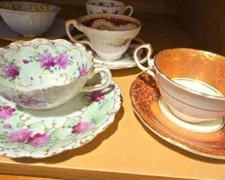 ASSORTED CHINA CUPS SAUCERS