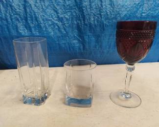 glasses and red stemware