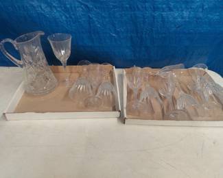Glass pitcher and Stemware