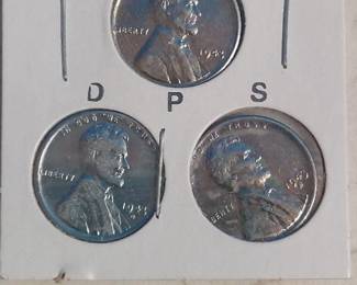 1943 Steel War Pennies - P-D-S Mint Marks