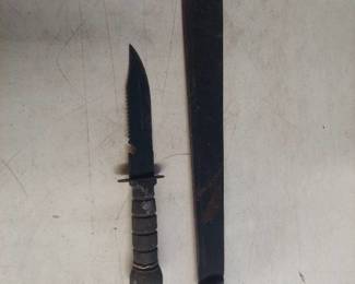 Machete and sarated knife