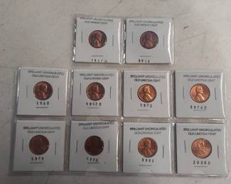 Uncirculated Wheat and Lincoln Cents