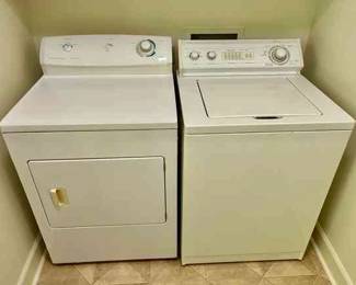 Lot 158-LAU: Washer/Dryer Set

Includes: 
•	Whirlpool LSC93555EQ1 top-load washing machine
o	Heavy Duty, large-capacity
•	Frigidaire GLER331AS2 clothes dryer
o	“Commercial Heavy-duty”

Condition: Good pre-owned mechanical and cosmetic condition. We briefly tested both appliances and they work.
