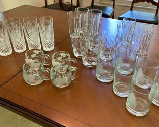 Lot 036-LR: Drinking Glasses of Crystal & Glass

Features: 
•	8 crystal drinking glasses, 4 crystal old-fashioned glasses
•	30 glasses in total
•	See pictures for details.


Condition: Good pre-owned condition. The old-fashioned glasses appear new.

