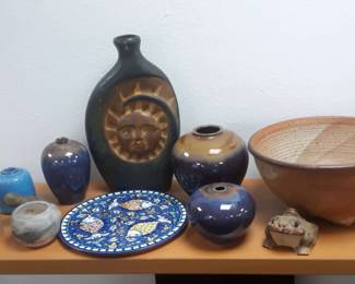 Studio Pottery Bowls, Vases, Italy Fossils
