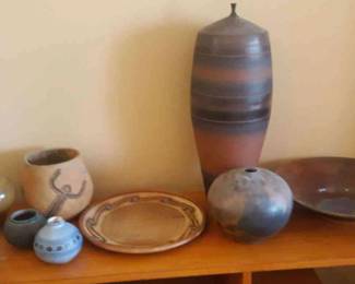 Studio Pottery Stoneware Dishes And Vases