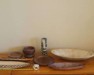 Primitive Wood Dough Bowl, Wooden Carved Canoes Bowls