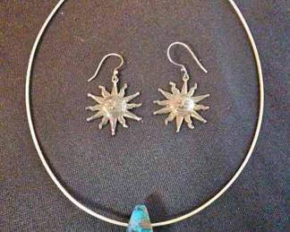 Sterling Silver 925 Necklace Earrings 