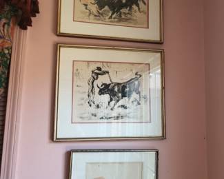 Vintage Bull Fighting Artwork